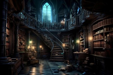Enigmatic Manor: Concealed Passages and Dusty Tomes. AI