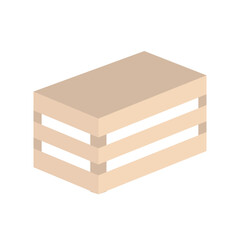 Vector wooden box flat style illustration