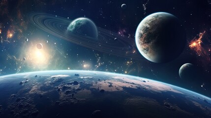Fototapeta na wymiar Galaxy and universe light. Galaxies sky in space Planets and stars beauty of space exploration