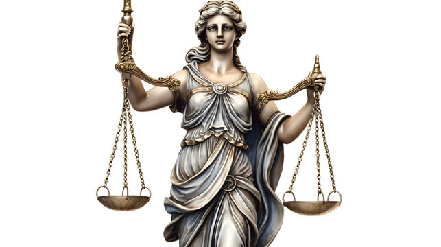Lady of Justice: Emblematic Legal Figure on a Transparent Background PNG