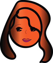 Head of a woman with dark hair avatar of a girl in social networks beauty salons abstract female portrait. Blondie Face Women Vectors