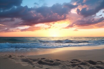 Fototapeta na wymiar sunset at the beach Generative Ai