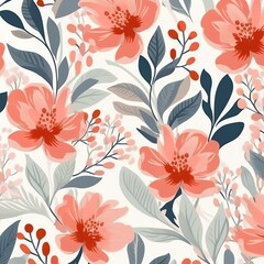 Classic floral pattern ideal for background, generative ai