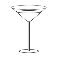 Martini glass icon. Party cocktail. Vector illustration in doodle style. Hand drawn.