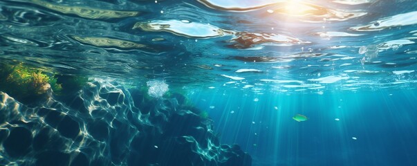 Fototapeta na wymiar Fresh Tropical Water Paradise Background Generative AI 