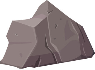 Rock stone, boulder and broken rubble,  png image. Multicolored Stone or rock in isometric 3d view.  