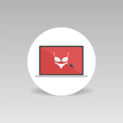 Online lingerie store round vector icon Online shopping