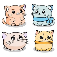 set of cats, illustration drawing cat, head cat