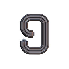 Tech or Futuristic 3D Alphabet or PNG Letters