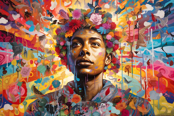 flowers graffiti art