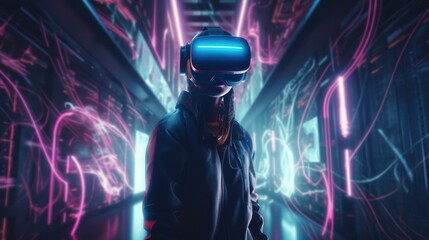 Obraz premium Digital metaverse, generative ai