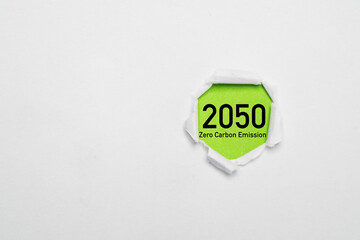 2050 Kyoto protocol inside punch paper for decrease carbon dioxide emission ,carbon footprint and...
