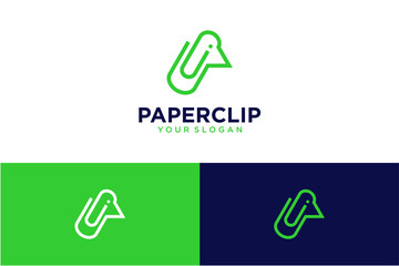 paperclip logo design with bird