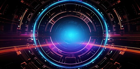 Fototapeta premium technology background with futuristic lines, and colored lights, in the style of light indigo, Abstract sci-fi background material