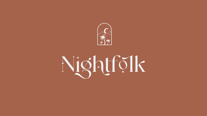 Arch illustrations and logo design in boho neutrals