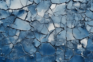 Black dark navy blue texture background for design. Toned rough concrete surface. A painted old building wall with cracks. Close - up. Distressed, broken, crushed, collapsed, destruction