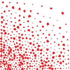 Fond Confetti Background White Vector. Decor Backdrop Heart. Red Wallpaper Frame. Violet Confetti Banner Texture. Pink Party Illustration.