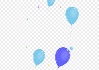 Yellow Helium Background Transparent Vector. Baloon Flying Design. Purple Love. Red Balloon. Confetti Glitter Border.