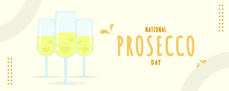 National Prosecco Day on 13 August Banner Background. Horizontal Banner Template Design. Vector Illustration