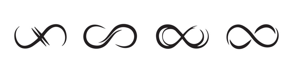 Set of infinity symbols. Vector illustration. Vector Graphic. EPS 10