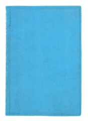 blue leather notebook isolated with clipping path for mockup