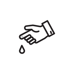 Blood Hand Test Outline Icon