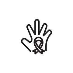 Hand Hiv Stop Outline Icon
