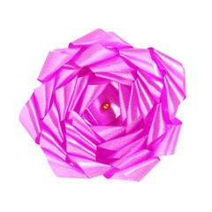 pink gift bow isolated with clipping path
