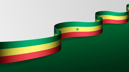 Senegal ribbon flag background.
