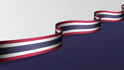 Thailand ribbon flag background.