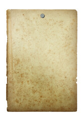 Old paper isolated with clipping path for mockup
