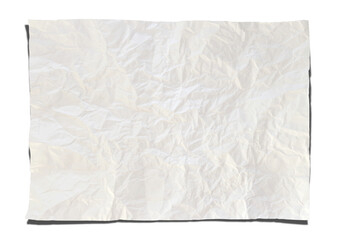 Wrinkled White paper isolated with clipping path for mockup