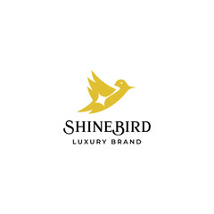 bird with shining star logo icon vector template