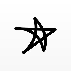 Star logo design template in black color and on white background