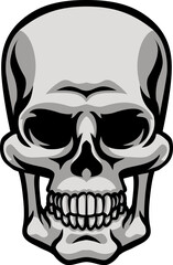 A human skull grim reaper cartoon skeleton head drawing