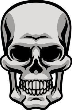 A human skull grim reaper cartoon skeleton head drawing