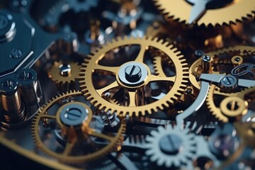 The Beauty of Precision: Clockwork Watch Mechanism. Generative AI

