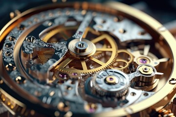 Ultra-Realistic Functioning of a Clockwork Watch. Generative AI

