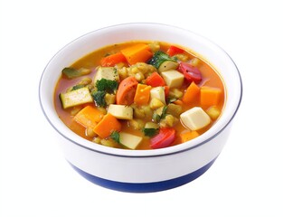 bowl of vegetable soup with vegetables