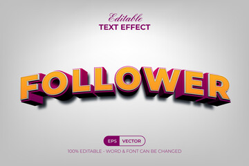 3d text effect curved style. Editable text effect.