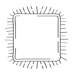 Mirror frames in doodle style. Vintage image frame han drawn labels.