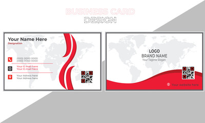 Vector illustration
Modern and simple business card design with red and simple  dark red  color and double-sided creative business card template.