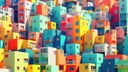 Colorful urban architectural complex