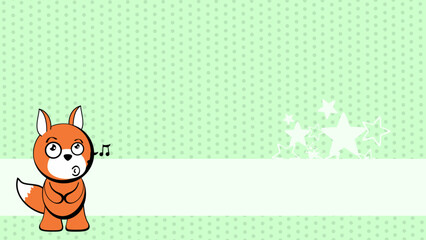 fox kawaii cartoon billboard background illustration in vector format