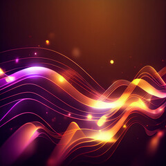 abstract futuristic background with glowing neon moving high speed wave lines and bokeh lights. Data transfer concept Fantastic wallpaper, created with Generative AI