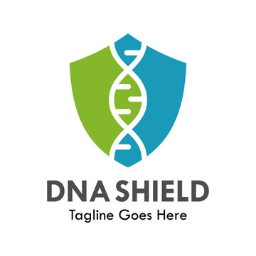 DNA Shield design logo template illustration