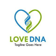 Love dna logo template illustration
