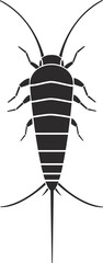 Insect order zygentoma silverfish geometric icon illustration