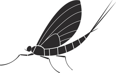 Insect order ephemeroptera mayfly geometric icon illustration - obrazy, fototapety, plakaty