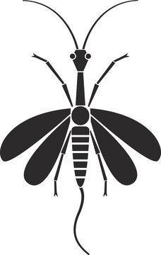 Insect order raphidioptera snakefly geometric icon illustration